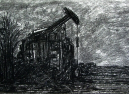 28-Paper on Charcoal Pen%2c 2009.