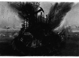5-Crude Oil%2c 19x30 cm. Paper on Charcoal Pen%2c 2016.